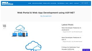 
                            4. 17 Web Portal & Web App Development using ASP.NET - Webilize