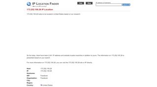 
                            5. 173.252.100.26 IP Address - Facebook - IP Location Finder