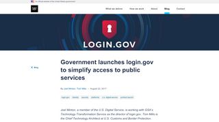 
                            1. 18F: Digital service delivery | Government launches login.gov ... - GSA