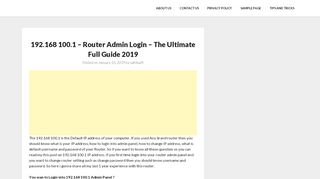 
                            6. 192.168 100.1 – Router Admin Login – The Ultimate Full ...