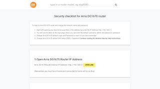 
                            2. 192.168.0.1 - Arris DG1670 Router login and password