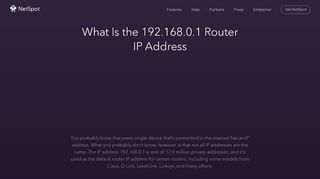 
                            2. 192.168.0.1 Default Router IP Address and Routers Using It - NetSpot