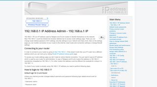 
                            2. 192.168.0.1 IP Address Admin - 192.168.o.1 IP