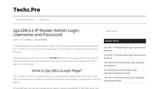 
                            6. 192.168.0.1 IP Router Admin Login, Username and Password