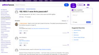 
                            2. 192.168.0.1 wow Arris passcode? | Yahoo Answers