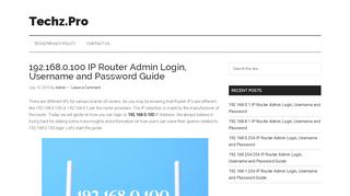 
                            8. 192.168.0.100 IP Router Admin Login, Username and Password ...