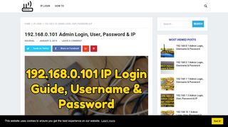 
                            4. 192.168.0.101 Admin Login, User, Password & IP - Router Login