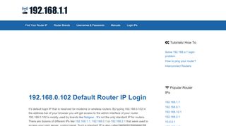 
                            4. 192.168.0.102 Default Router IP Login