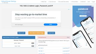 
                            5. 192.168.0.2 Admin Login, Password, and IP - Clean CSS