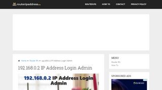 
                            9. 192.168.0.2 IP Address Login Admin | Default Username and ...