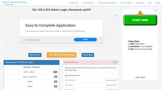 
                            3. 192.168.0.254 Admin Login, Password, and IP