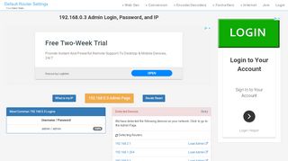 
                            1. 192.168.0.3 Admin Login, Password, and IP - Clean CSS