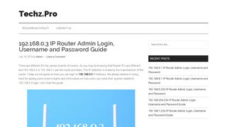 
                            6. 192.168.0.3 IP Router Admin Login, Username and Password Guide