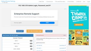 
                            1. 192.168.0.50 Admin Login, Password, and IP - Clean CSS