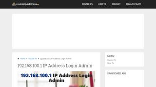 
                            3. 192.168.100.1 IP Address Login Admin | Default …