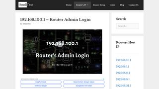 
                            2. 192.168.100.1 - Router Admin Login - 192.168.1.1