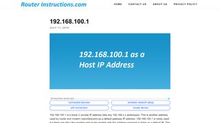 
                            7. 192.168.100.1 - RouterInstructions.com