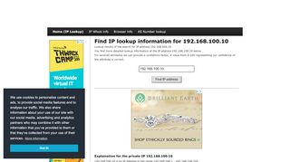 
                            3. 192.168.100.10 - Find IP Address - Lookup and locate an ip ...