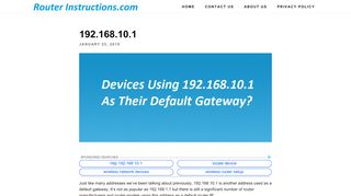 
                            7. 192.168.10.1 - RouterInstructions.com