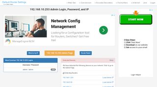 
                            4. 192.168.10.253 Admin Login, Password, and IP - Clean CSS