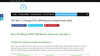 
                            9. 192.168.1.1 | Change PTCL Wifi Password, Setup, Router, ADSL