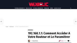 
                            3. 192.168.1.1: Comment Accéder A Votre Routeur et Le Paramétrer