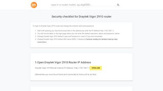 
                            2. 192.168.1.1 - Draytek Vigor 2910 Router login and password