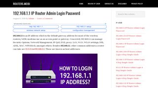 
                            9. 192.168.1.1 IP Router Admin Login Password - Routers.Mobi