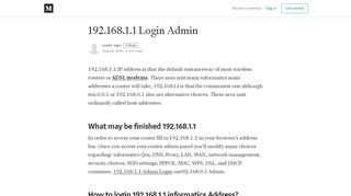 
                            4. 192.168.1.1 Login Admin - router login - Medium