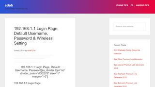 
                            9. 192.168.1.1 Login Page, Default Username, Password & …