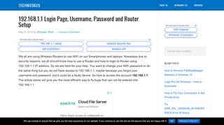 
                            5. 192.168.1.1 Login Page, Username, Password and Router ...