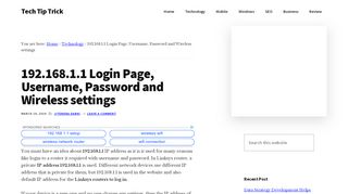 
                            9. 192.168.1.1 Login Page, Username, Password and …