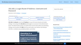 
                            8. 192.168.1.1 Login Router IP Address : Username and Password