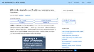 
                            5. 192.168.1.1 Login Router IP Address : Username …