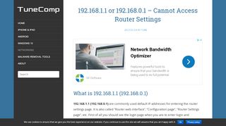 
                            9. 192.168.1.1 or 192.168.0.1 - Cannot Access Router Settings