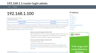 
                            8. 192.168.1.100 - 192.168.1.1 router login admin