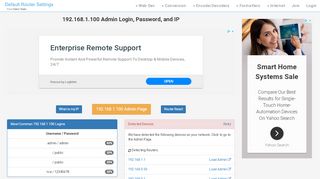 
                            1. 192.168.1.100 Admin Login, Password, and IP - Clean CSS