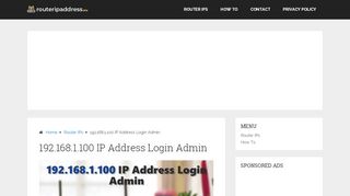 
                            10. 192.168.1.100 IP Address Login Admin | Default Username ...