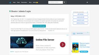 
                            2. 192.168.1.113 - Router passwords - Router Admin Login