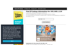 
                            8. 192.168.1.119 - Find IP Address - Lookup and locate an ip ...