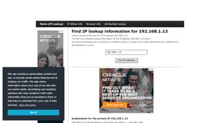 
                            10. 192.168.1.13 - Find IP Address - Lookup and …