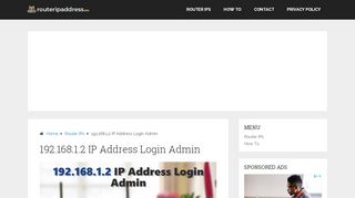 
                            2. 192.168.1.2 IP Address Login Admin | Default Username and ...