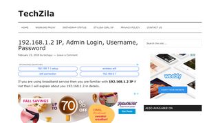 
                            3. 192.168.1.2 IP, Admin Login, Username, Password - TechZila