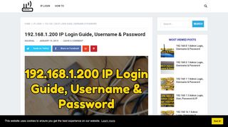
                            2. 192.168.1.200 IP Login Guide, Username & Password ...