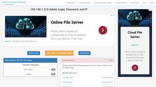 
                            8. 192.168.1.210 Admin Login, Password, and IP - Clean CSS