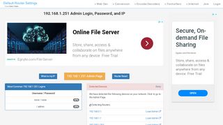 
                            8. 192.168.1.251 Admin Login, Password, and IP - Clean CSS