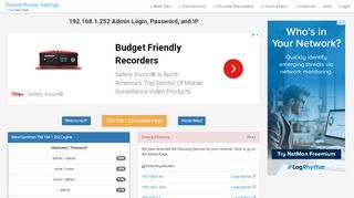 
                            3. 192.168.1.252 Admin Login, Password, and IP - …