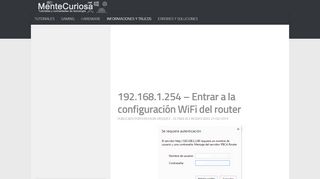 
                            5. 192.168.1.254 - Entrar a la configuración WiFi del router