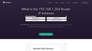 
                            10. 192.168.1.254 Router IP Address and Routers Using It - NetSpot