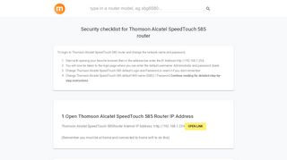 
                            2. 192.168.1.254 - Thomson Alcatel SpeedTouch 585 Router ...